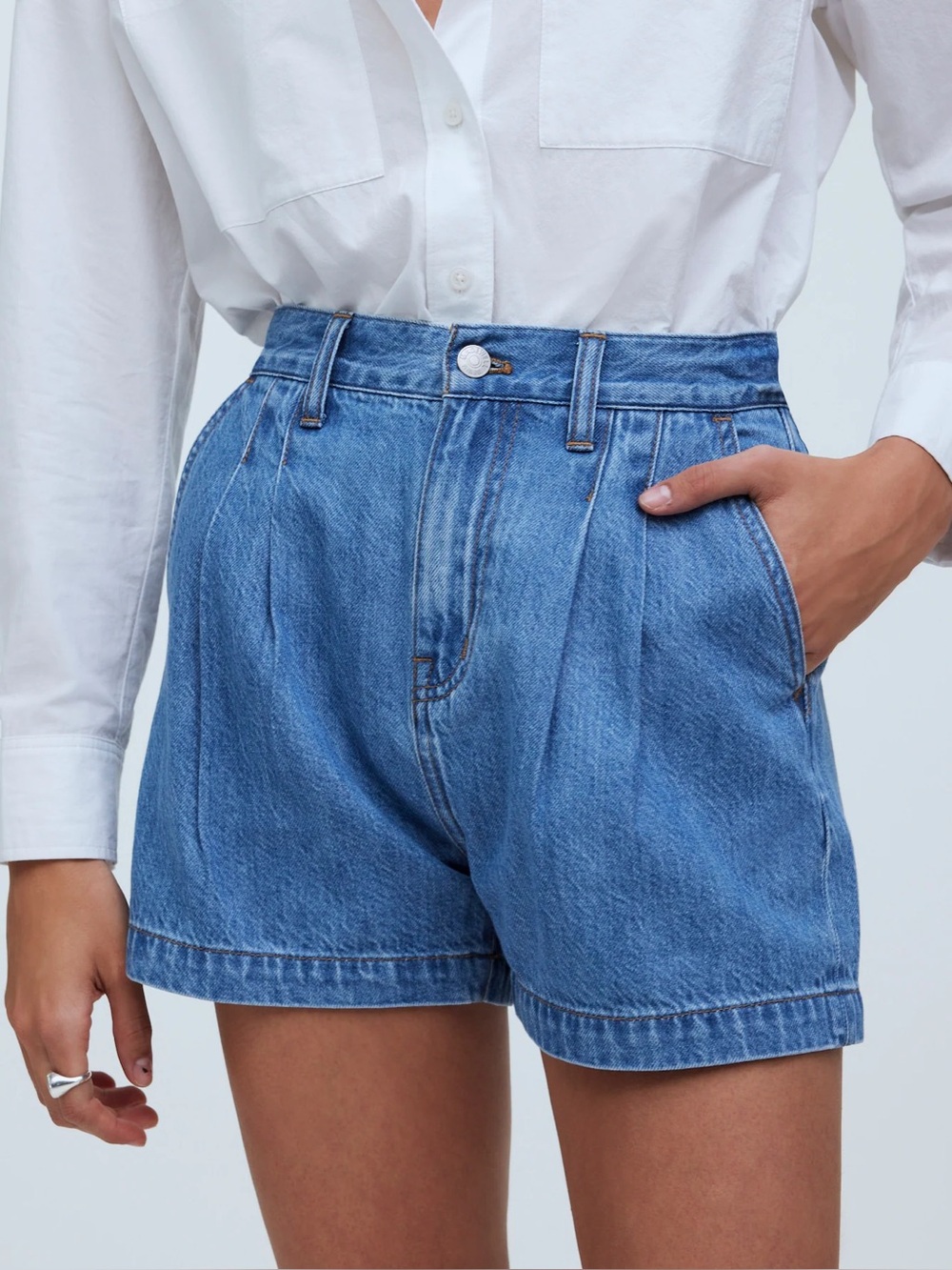Madewell The Harlow Denim Jean Short in Saltzman Medium Wash 27